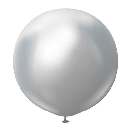 Kalisan Mirror Silver 36" Latex Balloons 2pk