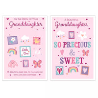Poppyhill C50 newborn to grandparents greeting cards, set of 12, featuring colorful designs and heartfelt messages for new grandparents.