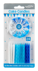 Oaktree 24 Candle/12 Holders Blue Mix 18.5cm