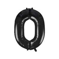 Unique Foil Balloon Black 34" Number 0