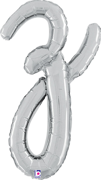 Grabo Foil Balloon Silver Script 14" Letter Z