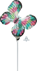 Anagram Teal & Pink Butterfly 12" Foil Balloon