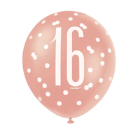 Glitz Age 16 Rose Gold 12" Latex 6pk