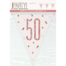 Unique Flag Banner Rose Gold Glitz Age 50 9ft