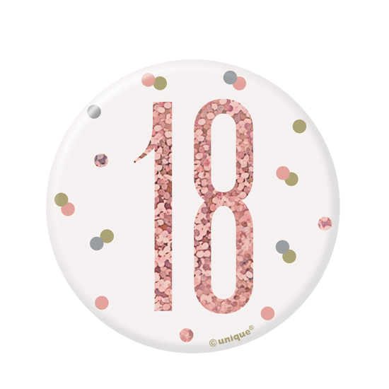 Rose Gold Glitz Age 18 Badge 3