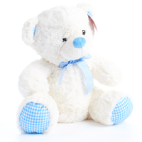 Tiger Feet Plush Nursery Bear Cream & Blue 35cm