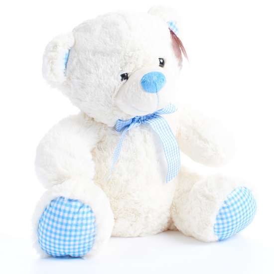 Tiger Feet Plush Nursery Bear Cream & Blue 35cm