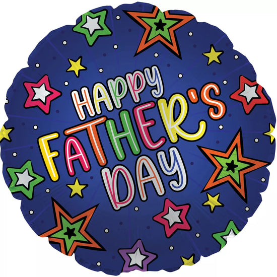 TRI Foil Balloon Father's Day Star Pattern 17"