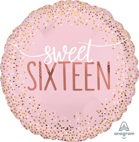 Anagram Foil Balloon Blush Sweet Sixteen 18