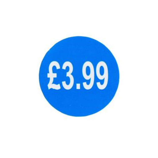 1000 Blue Price Labels 25mm Round 3.99