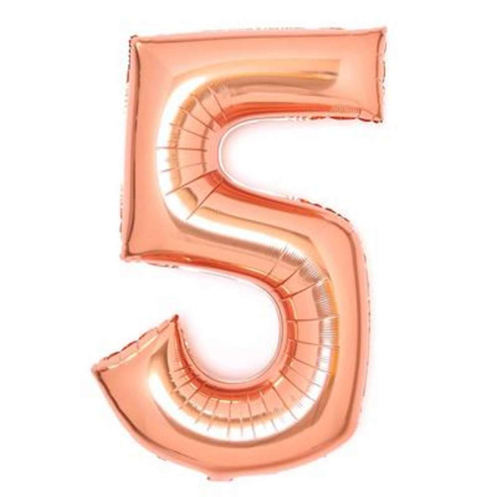 Anagram Foil Balloon Rose Gold 34" Number 5