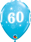 Qualatex Age 60 Robin's Egg 11" Latex 25pk