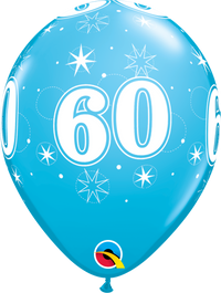 Qualatex Age 60 Robin's Egg 11" Latex 25pk