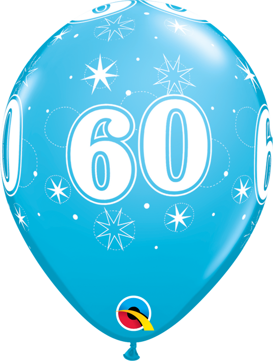 Qualatex Age 60 Robin's Egg 11" Latex 25pk