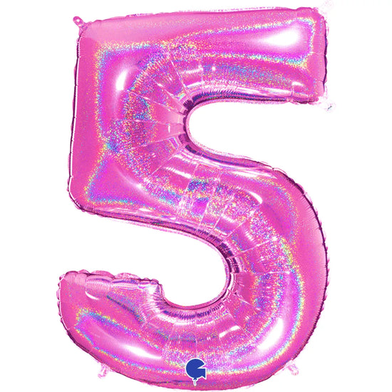 Grabo Foil Holo Glitter Fuchsia 40" Number 5