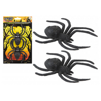 Halloween Black Glitter Spiders 2pk