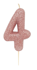 Creative Number 4 Candle Rose Gold 7cm