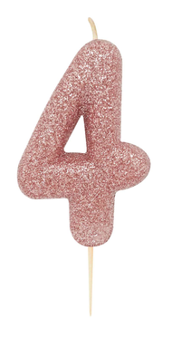 Creative Number 4 Candle Rose Gold 7cm