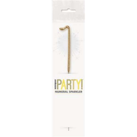 Unique Party Candle Sparkler Number 1 Gold 7