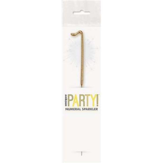 Unique Party Candle Sparkler Number 1 Gold 7