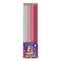 Simon Elvin 16 Pack Party Candle Tall Thin Pink