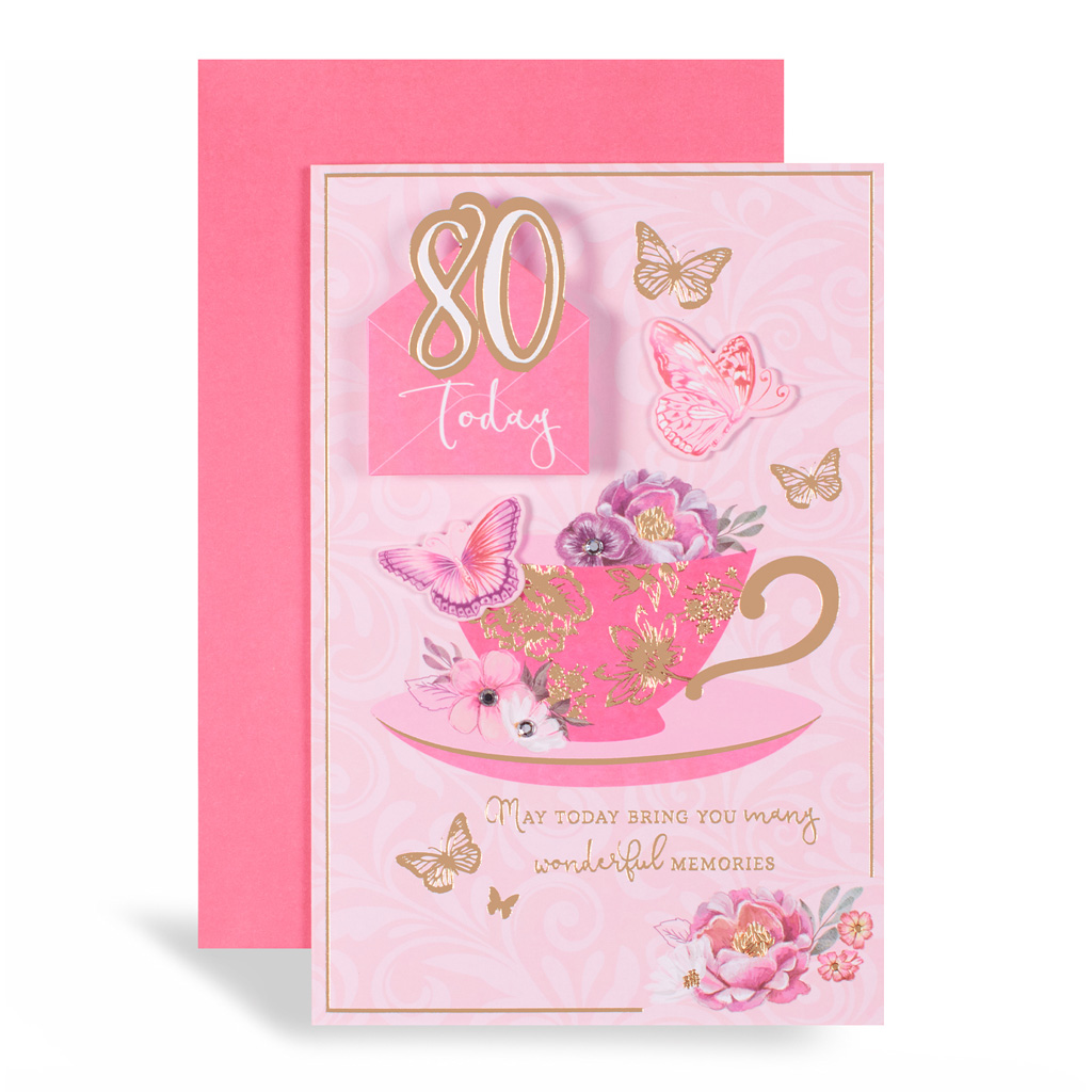 Excellence 6 Pack Cards C75 Birthday Age 80