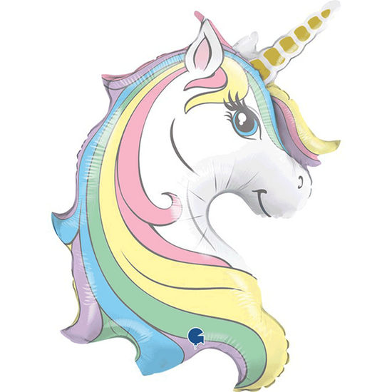 Macaroon Pastel Unicorn Head 39" Foil Balloon