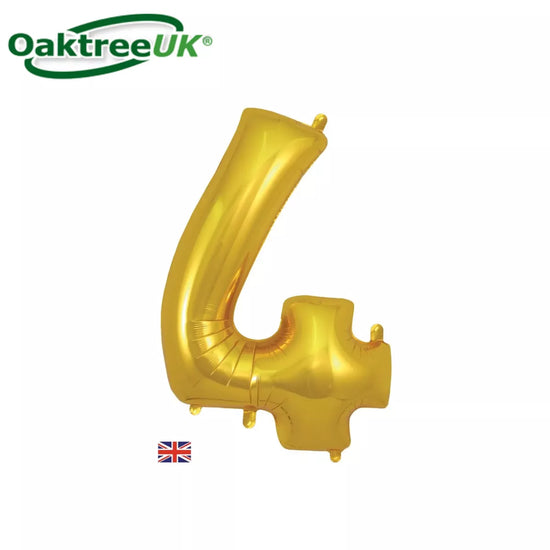 Oaktree Foil Balloon Gold 34" Number 4
