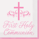 Unique 16 Pack Napkins Pink Communion Holy Cross