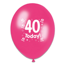 6 x 8pk Latex Balloons Birthday Age 40