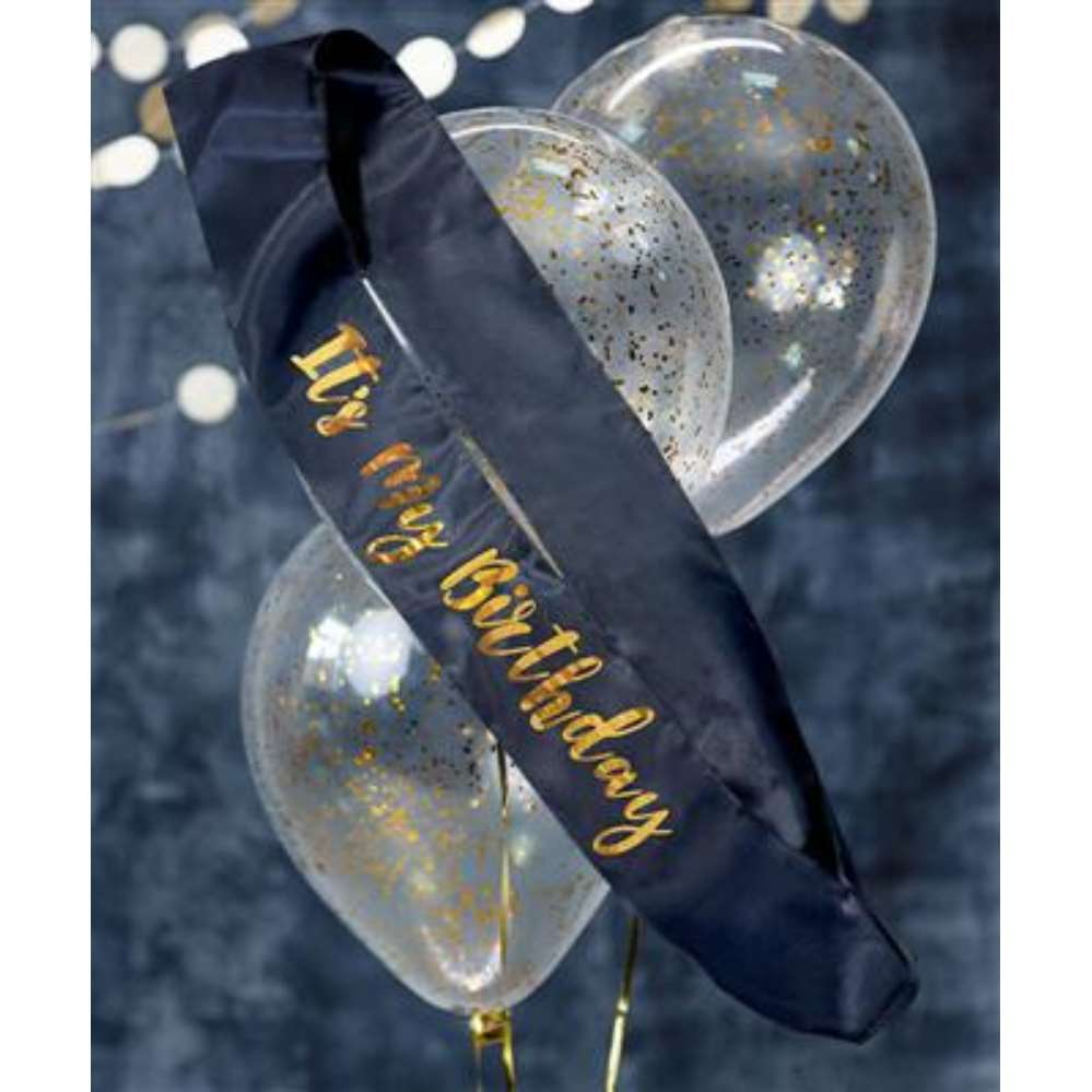Alandra Satin Sash It's My Birthday Navy