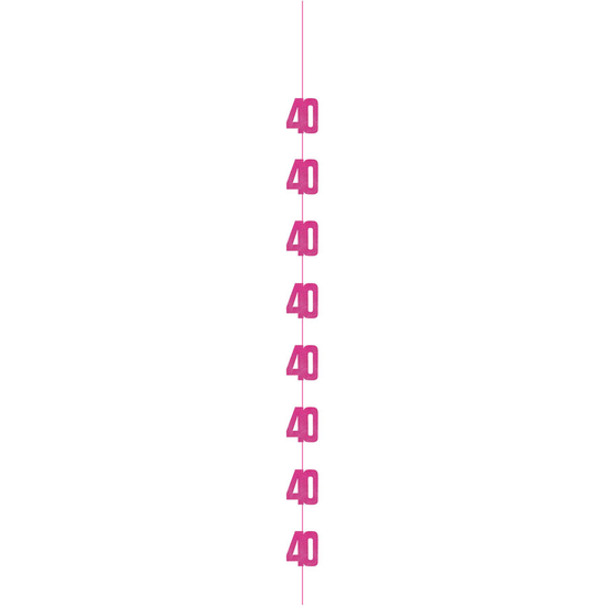 5ft Hanging D cor Age 40 Glitz Pink