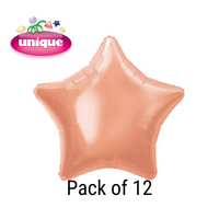 Unique 12 Pack Foil Balloon Rose Gold Star 20