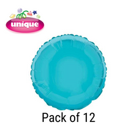 Unique 12 Pack Foil Balloon Baby Blue Round 18