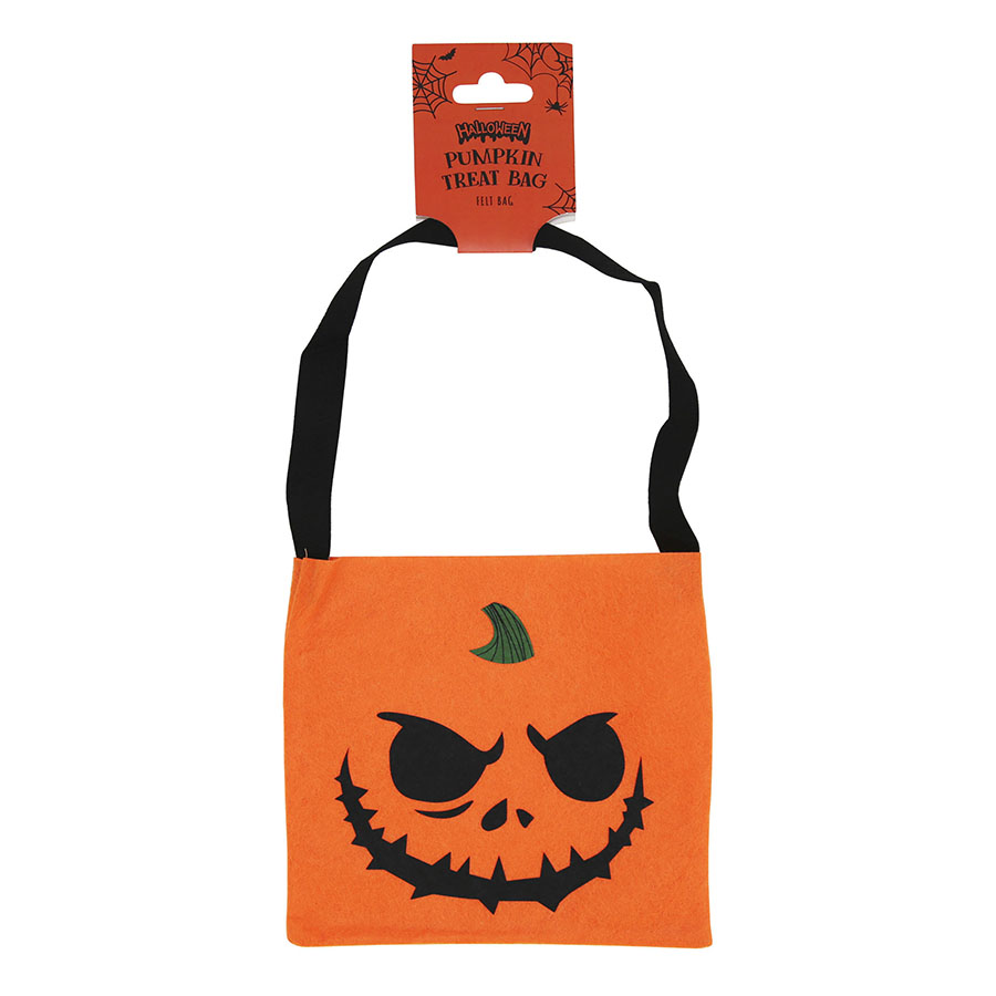 Eurowrap Halloween Felt Bag Pumpkin 20x20cm