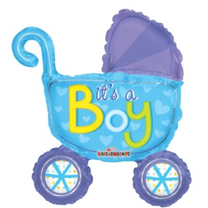 APAC It's A Boy Stroller 14" Air Fill Foil Balloon
