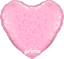 Prima Leopard Heart Pink 9" Foil Balloon 6pk