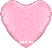 Prima Leopard Heart Pink 9" Foil Balloon 6pk