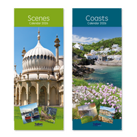 Tallion Tallon 24-Pack Calendar featuring coastal and scenic images, super slim design with colorful coastal and scenic scenes.