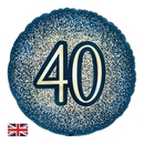Oaktree Age 40 Navy & Gold 18" Foil Balloon