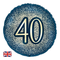 Oaktree Age 40 Navy & Gold 18" Foil Balloon