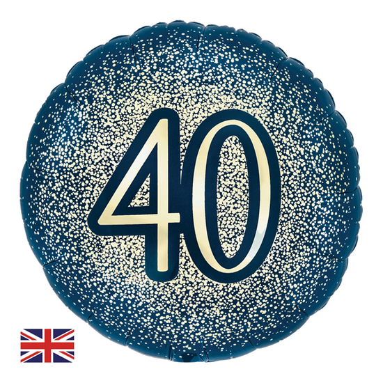 Oaktree Age 40 Navy & Gold 18" Foil Balloon