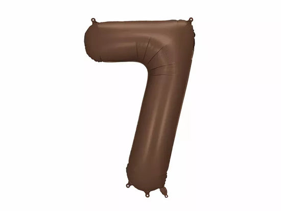 PartyDeco Foil Balloon Satin Mocha 34" Number 7