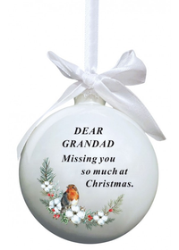 David Fischoff Memorial Glass Bauble Grandad 8cm