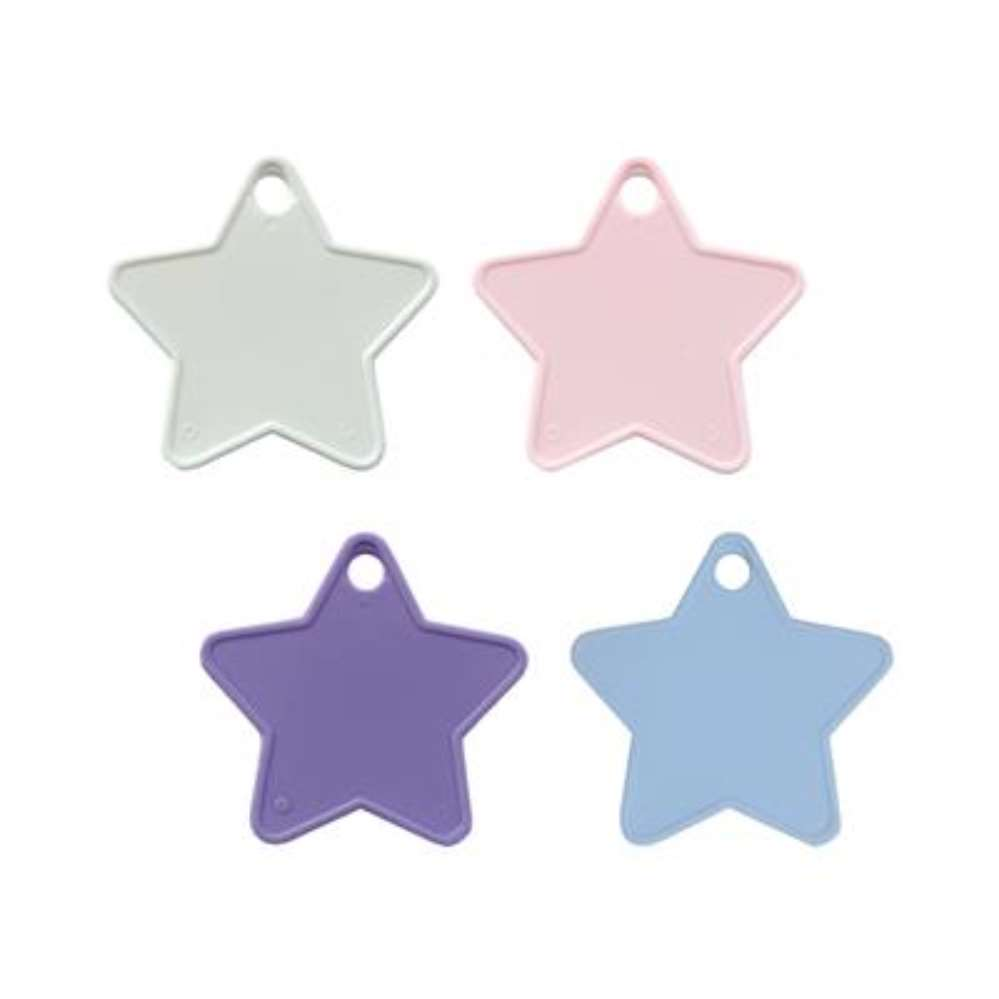 Balloon Weight Pastel Asst Star Shape 100pk