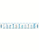 Unique Flag Banner Christening Blue 7ft