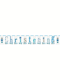 Unique Flag Banner Christening Blue 7ft