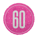 Unique Foil Balloon Pink Glitz Age 60 18"