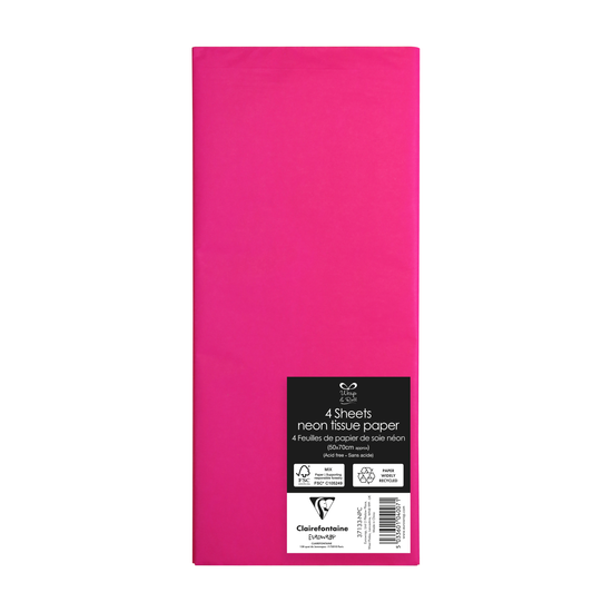 Eurowrap 4 Pack Tissue Paper Neon Pink