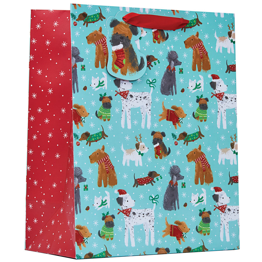 Partisan 6 Pack Gift Bag Christmas Pups Large